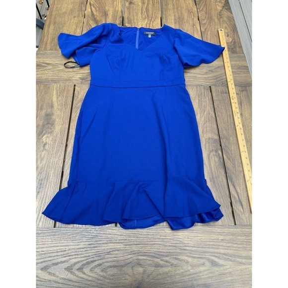 Kasper Women's Flutter-Sleeve Sheath Dress size M royal blue - Picture 5 of 12